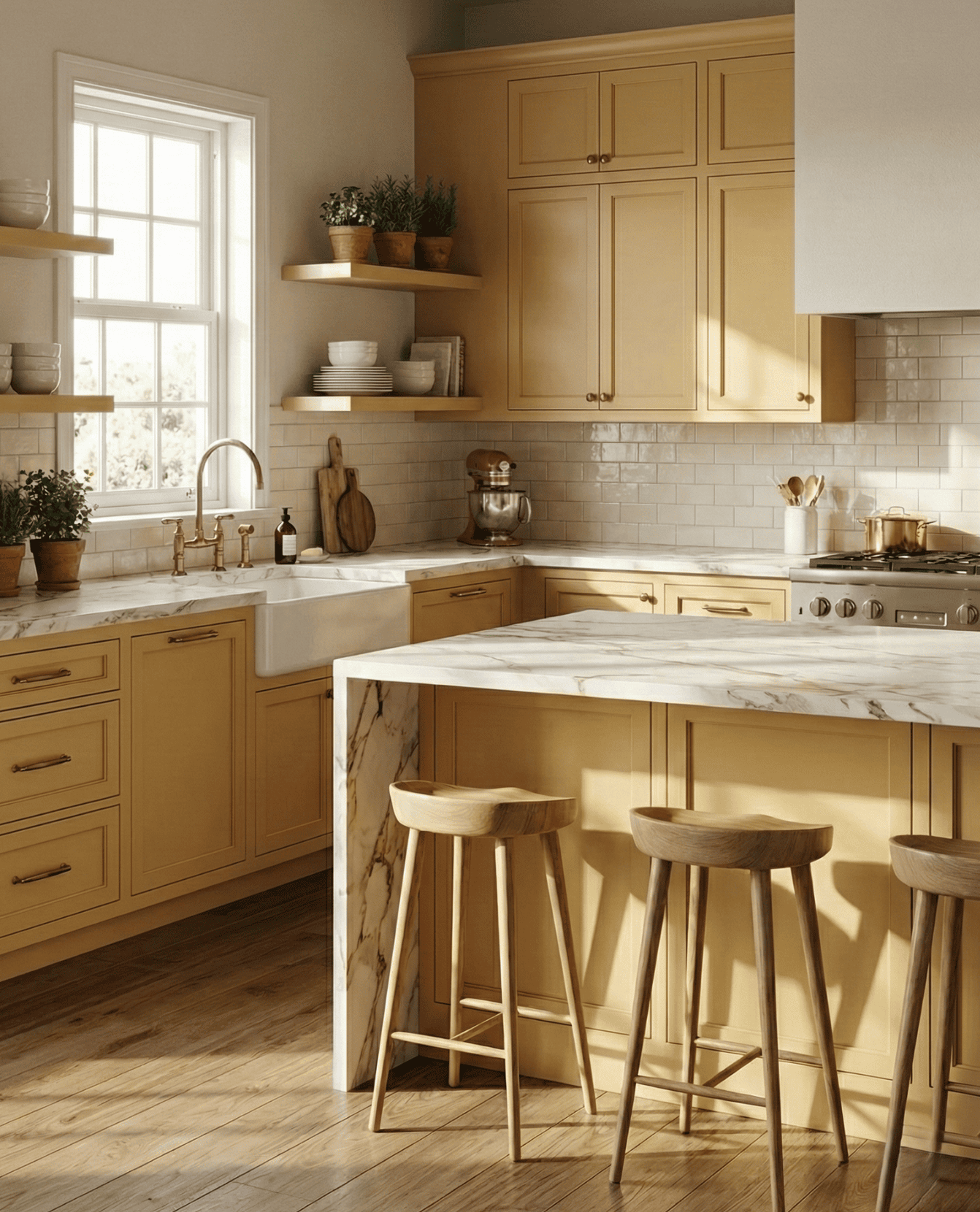 Warm lacquer finish custom cabinetry designed for a cozy, inviting kitchen environment. Precision millwork crafted for family homes in Coquitlam.