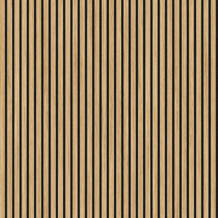 Honey teak narrow fluted wood custom cabinet panel swatch. Modern linear luxury millwork finishes from our BC custom manufacturing factory.
