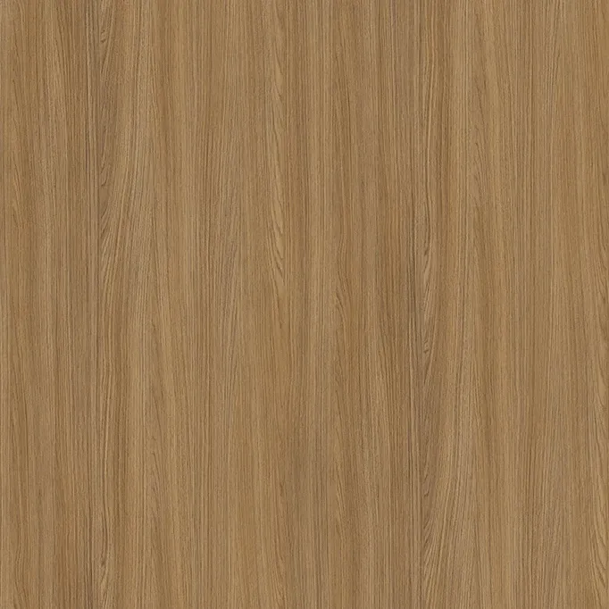 Rift-cut linear oak recon wood veneer swatch featuring consistent straight grain. Precision manufactured modern cabinet finishes crafted at our BC facility.