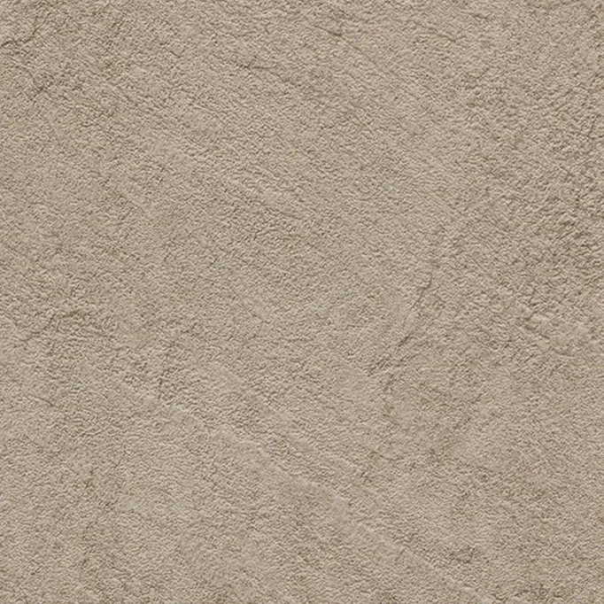 Raw warm travertine stone textured custom cabinet finish swatch. Tactile faux stone panels manufactured directly at our custom millwork facility.