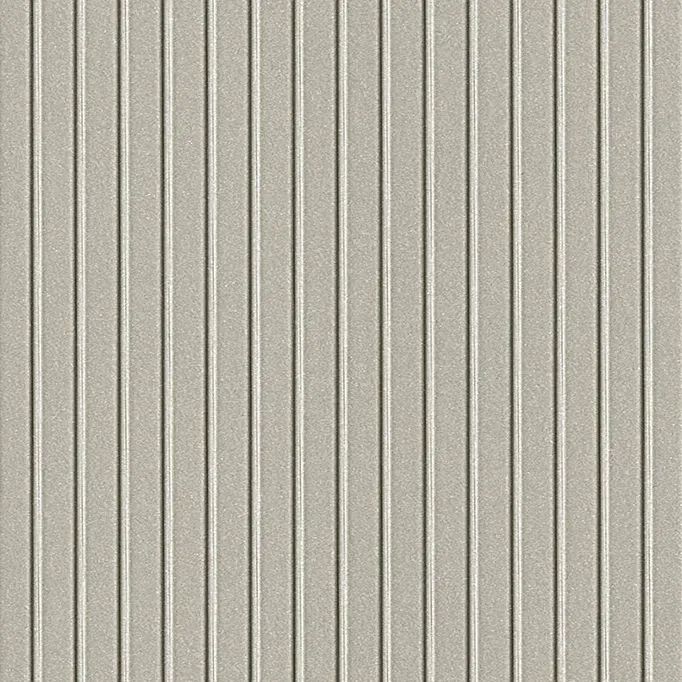 Dove grey ribbed 3D textured cabinet panel sample. Modern slatted cabinetry materials engineered for Greater Vancouver design professionals.