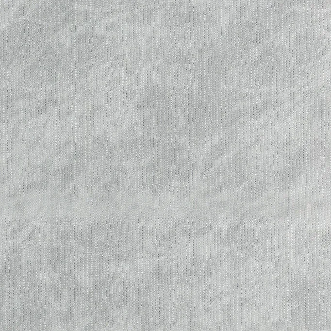 Silver suede fabric effect custom cabinetry finish swatch. Sophisticated soft-touch textile materials manufactured at our Lower Mainland facility.